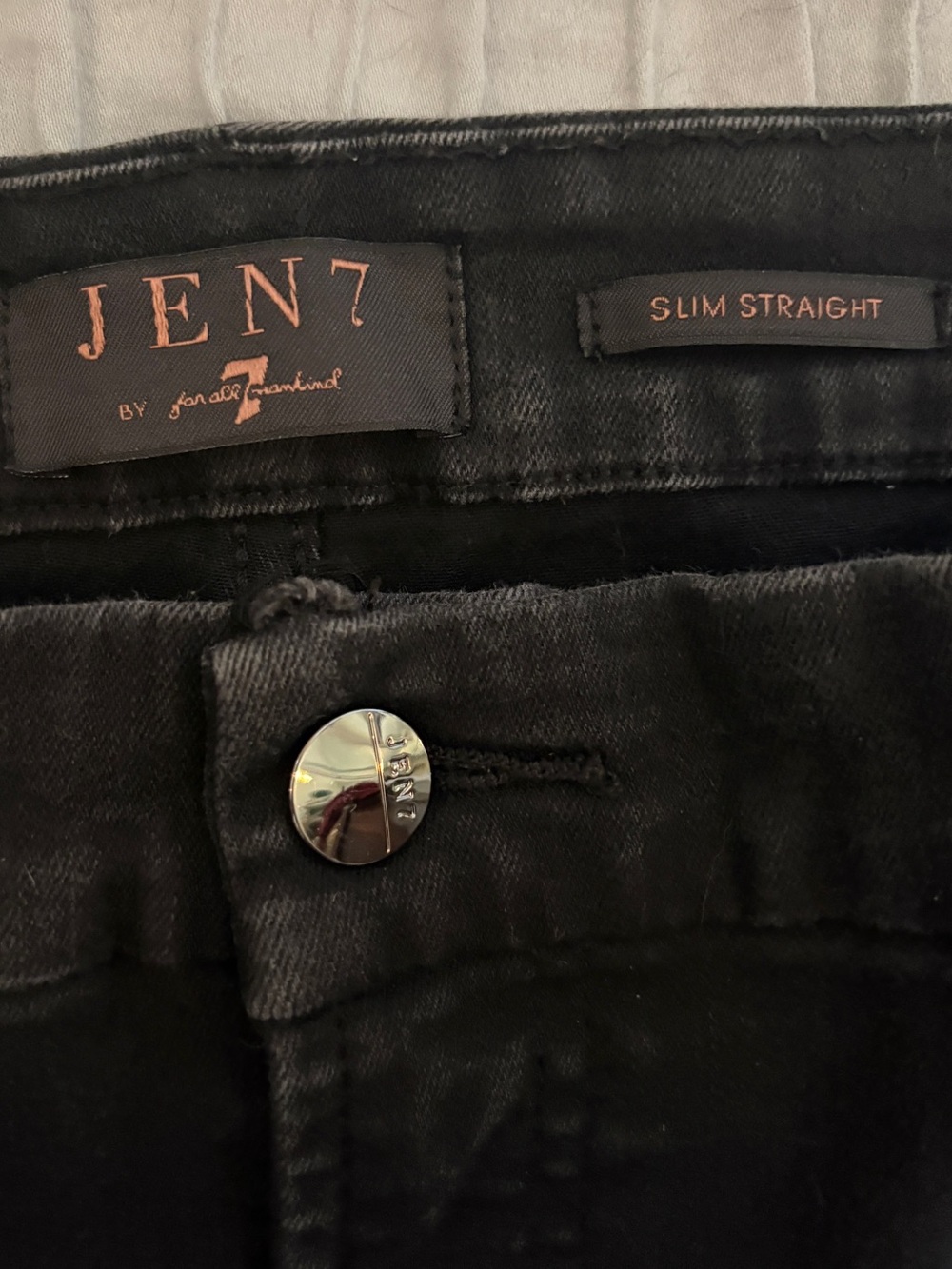 JEN7 by 7 For All Mankind Slim Straight Black Jeans Size 18